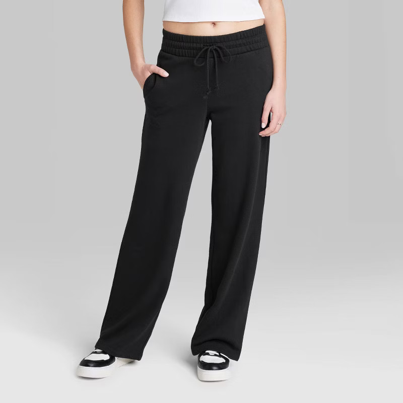 Women's High-Rise Wide Leg French Terry Sweatpants - Wild Fable™ | Target