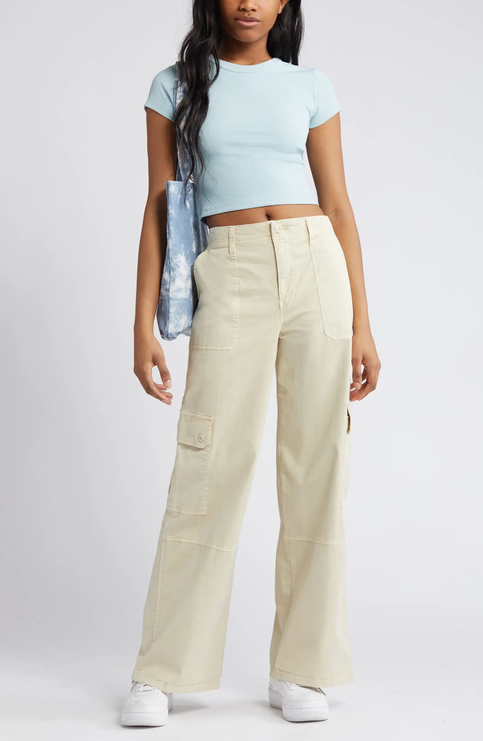 Twill Wide Leg Cargo Pants | Nordstrom