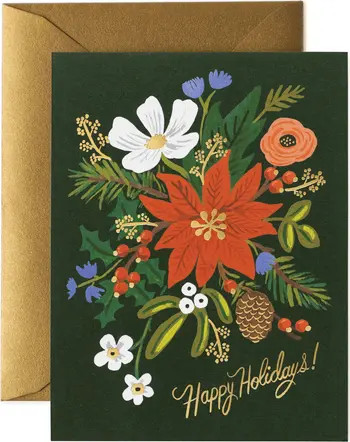 Rifle Paper Co. Set of 8 Holiday Bouquet Christmas Cards | Nordstrom | Nordstrom