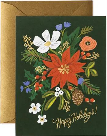 Rifle Paper Co. Set of 8 Holiday Bouquet Christmas Cards | Nordstrom | Nordstrom