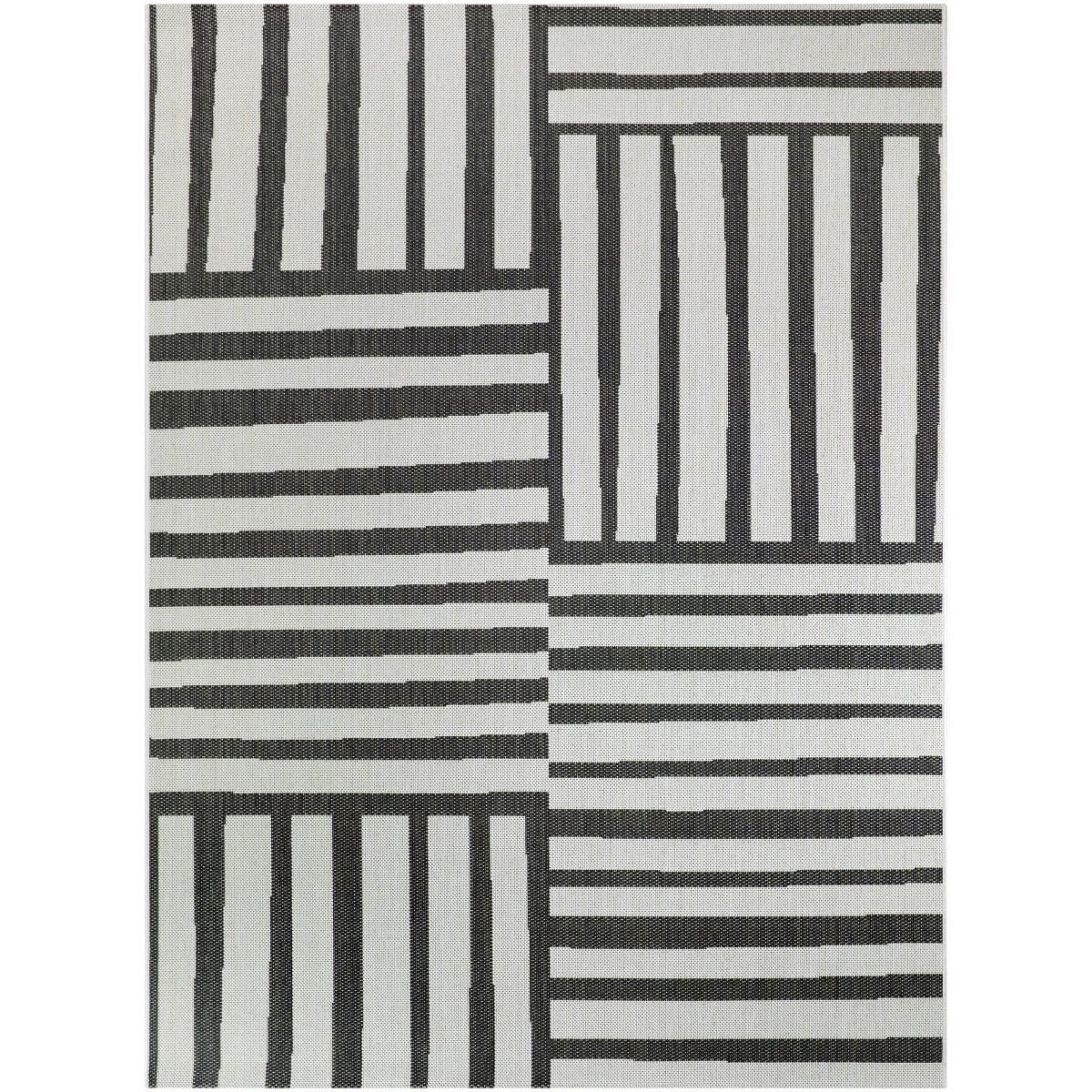 7'x10' Mod Directional Lines Outdoor Rug Black - Project 62™ | Target