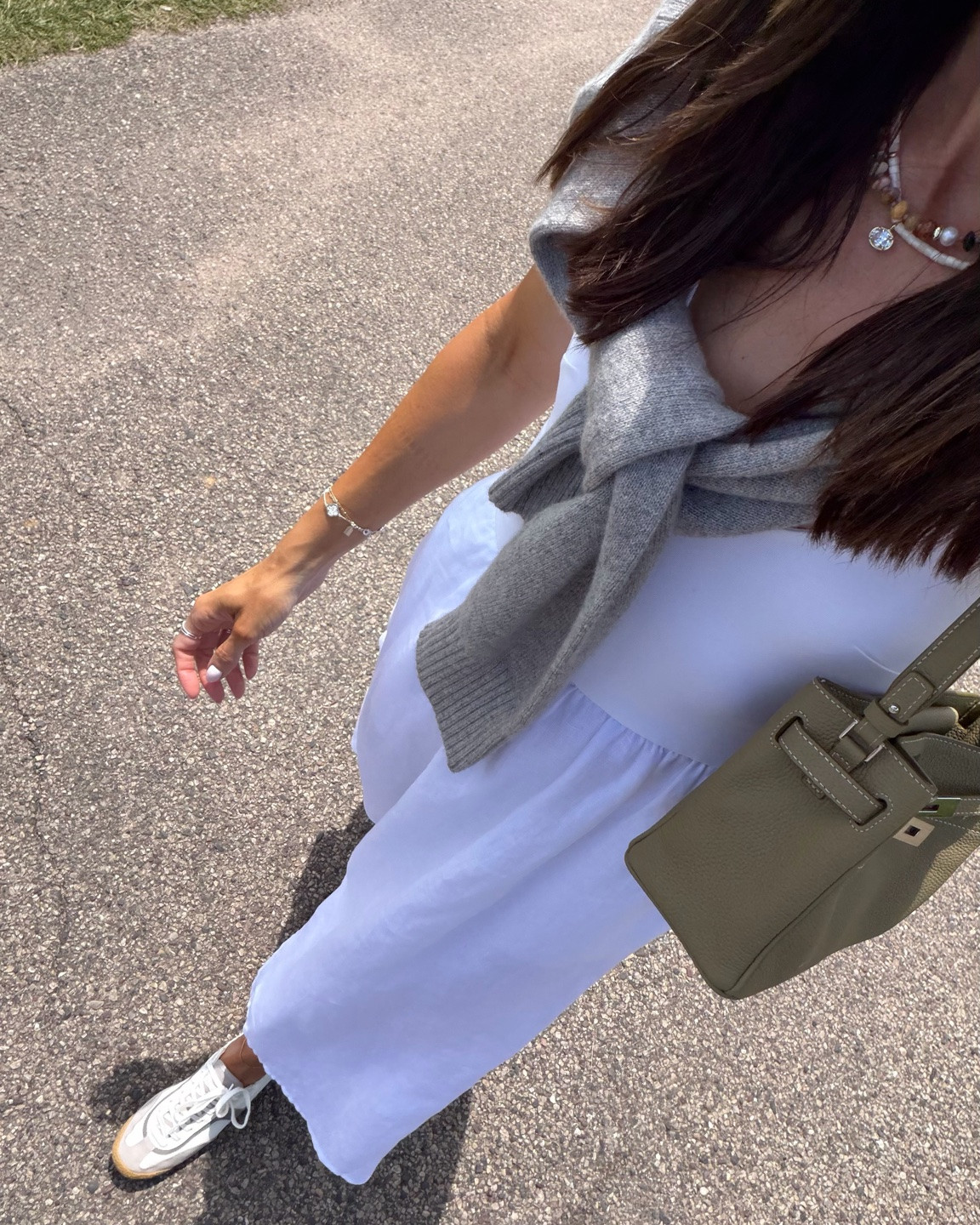 White halter linen dress on sale! The top part is a stretchy double line jersey cotton. Size down if between sizes - I sized down 1 to XS! 

If you’re in need of a chic and super comfortable walking sneaker, these are it!! True to size 👟

#LTKSaleAlert #LTKootd #LTKSeasonal