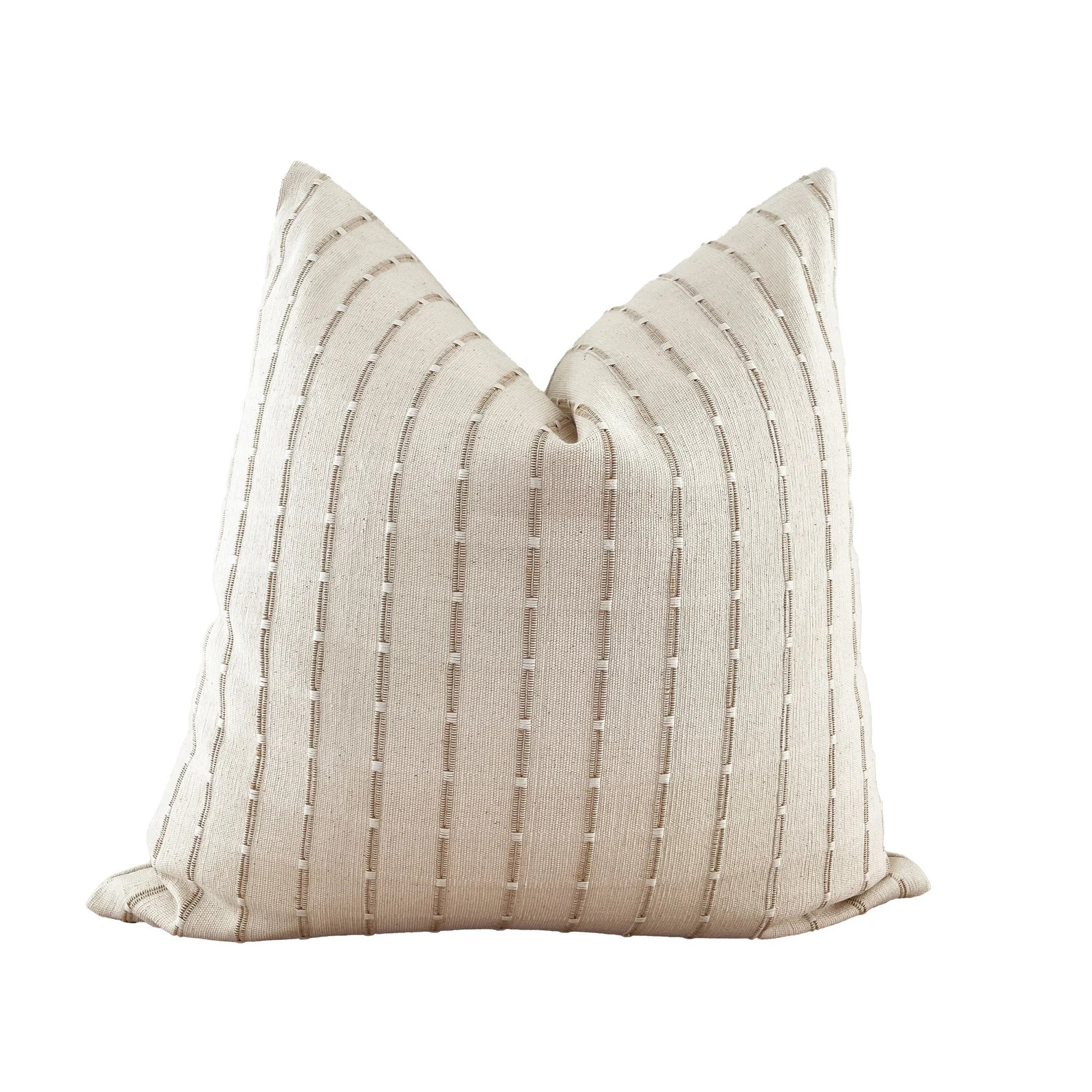 Cream and Brown Stripe Pillow Cover - Etsy | Etsy (US)