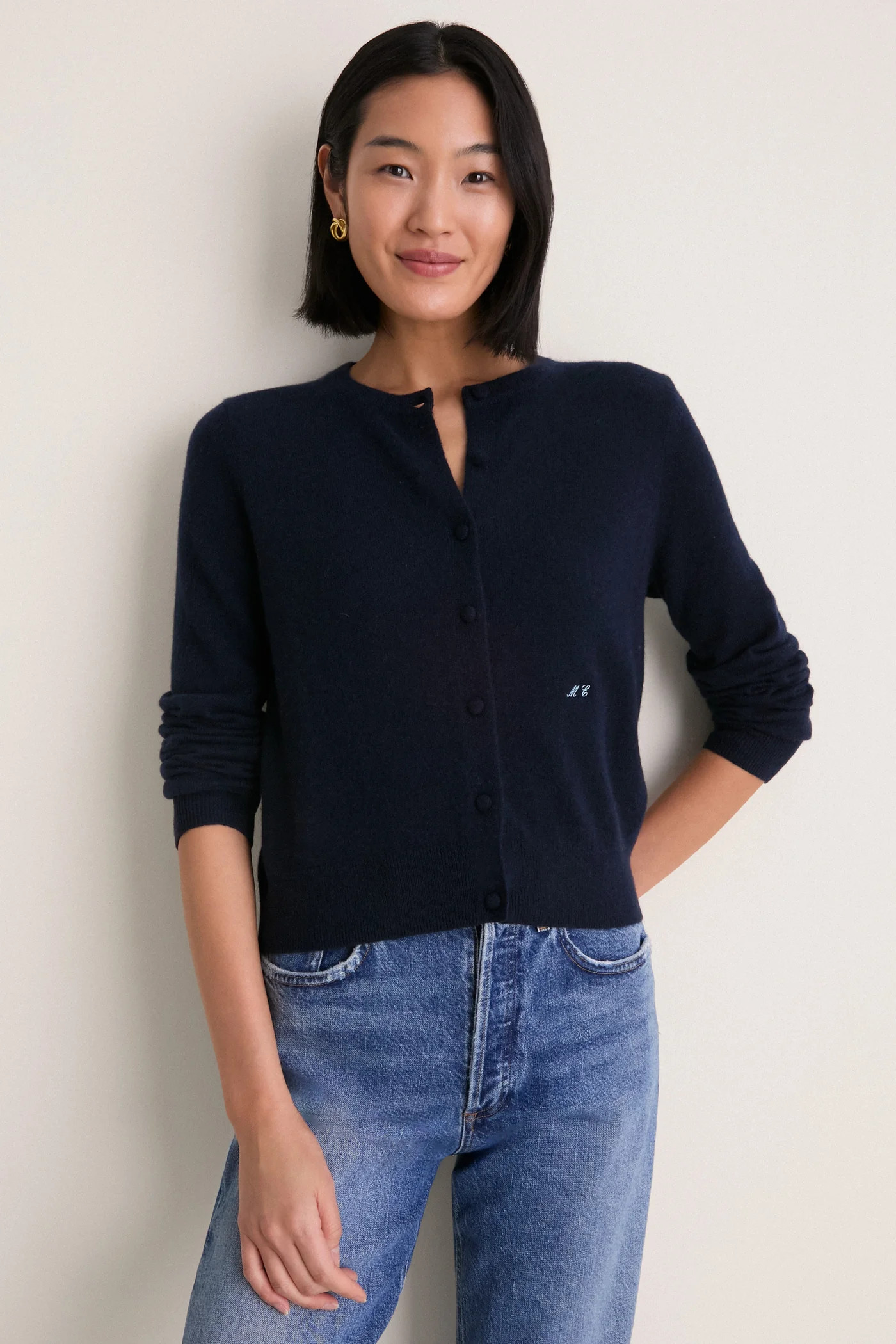 Midnight Navy Cashmere Riley Cardigan | Tuckernuck (US)