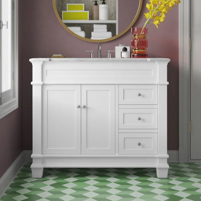 Judith 42'' Single Bathroom Vanity with Marble Top | Wayfair North America