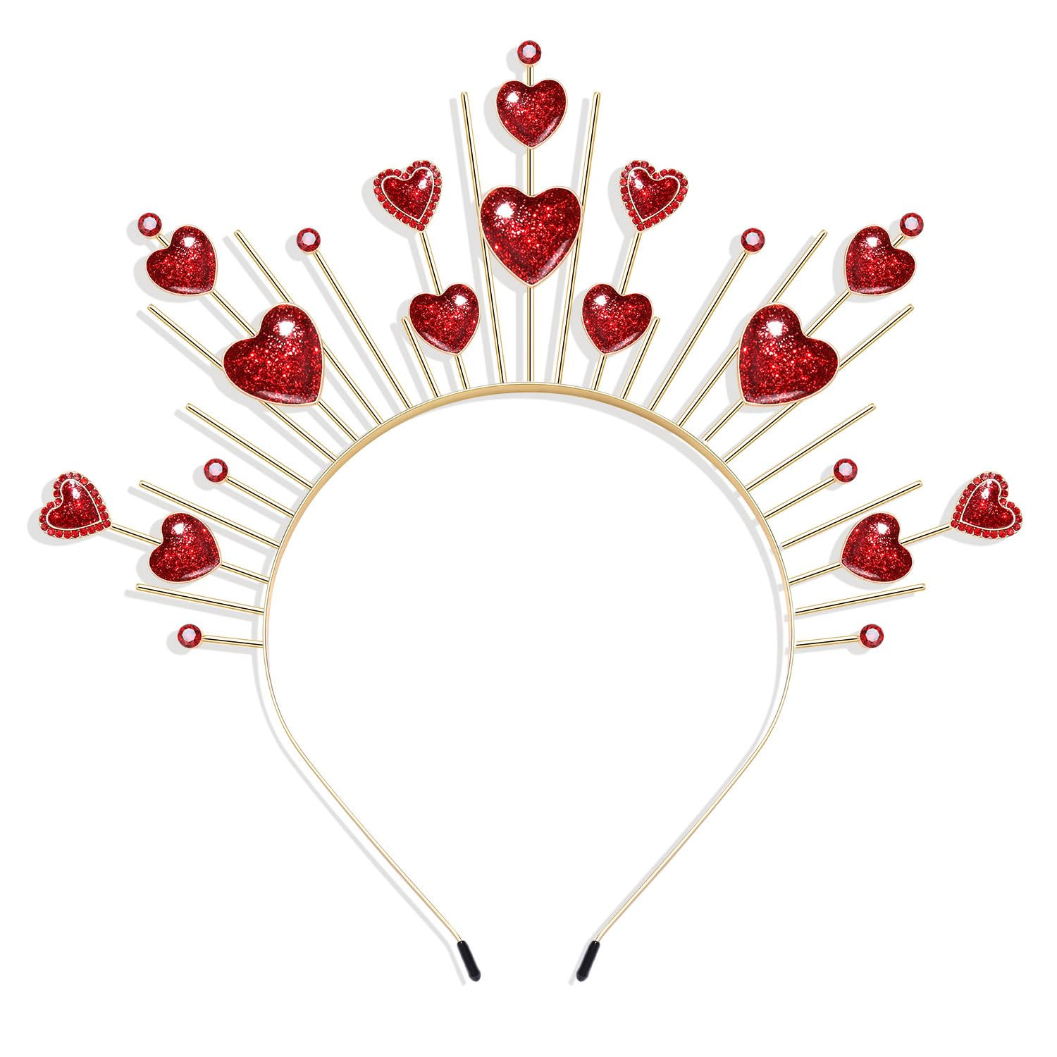 Valentines Day Heart Headband for Women Girls Red Hearts Crown Tiara Hairband Headpiece Halloween Cupid Costume Festival Carnival Holiday Party Favors | Amazon (US)