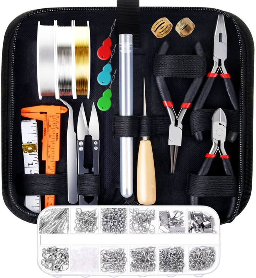 PAXCOO Jewelry Making Supplies Kit with Tools, Wires, Findings for Jewelry Repair and Beading | Amazon (US)