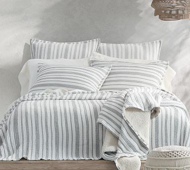Manon Striped Cotton Coverlet | Pottery Barn (US)