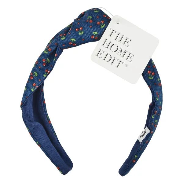 The Home Edit Knotted Headband in Cherry Print on Blue Canvas - Walmart.com | Walmart (US)
