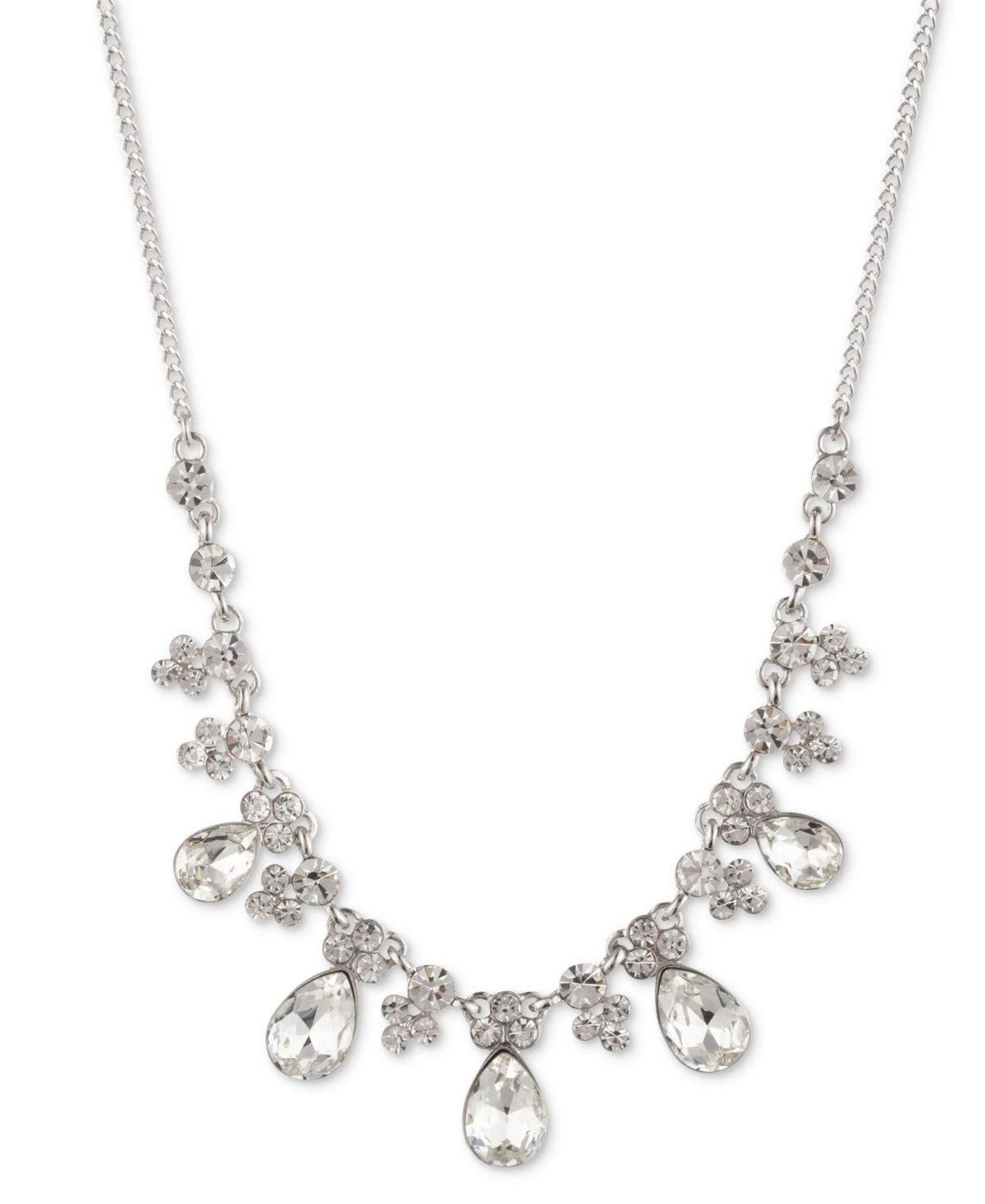 Givenchy Silver-Tone Pear Crystal Statement Necklace, 16" + 3" extender | Macys (US)