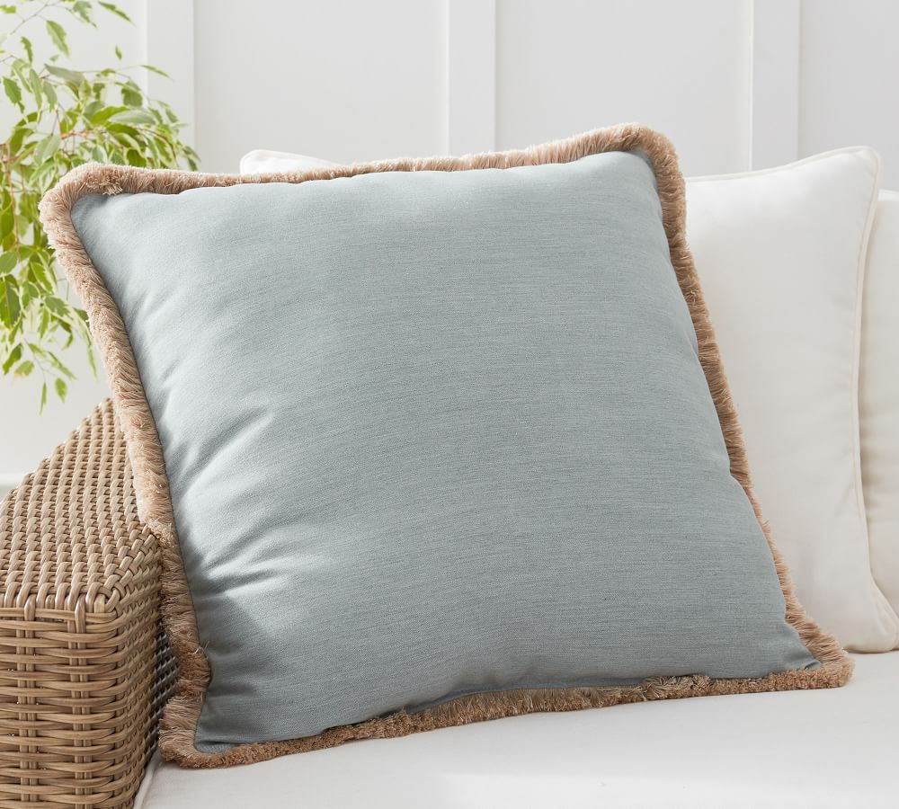 Sunbrella® Solid Fringe Indoor/Outdoor Pillows | Pottery Barn (US)