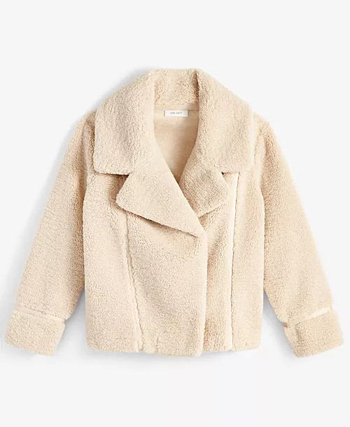 On 34th Women's Teddy Fleece Moto Jacket, Created for Macy's - Macy's | Macy's