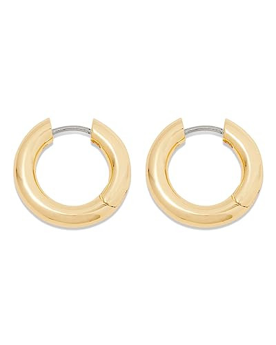 gorjana Women’s Lou Hoops, Chunky High Shine Hoop Earrings, Stainless Steel Post, 18K Gold Plated | Amazon (US)