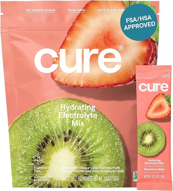 Cure Hydrating Electrolyte Mix | Electrolyte Powder for Dehydration Relief | Made with Coconut Wa... | Amazon (US)