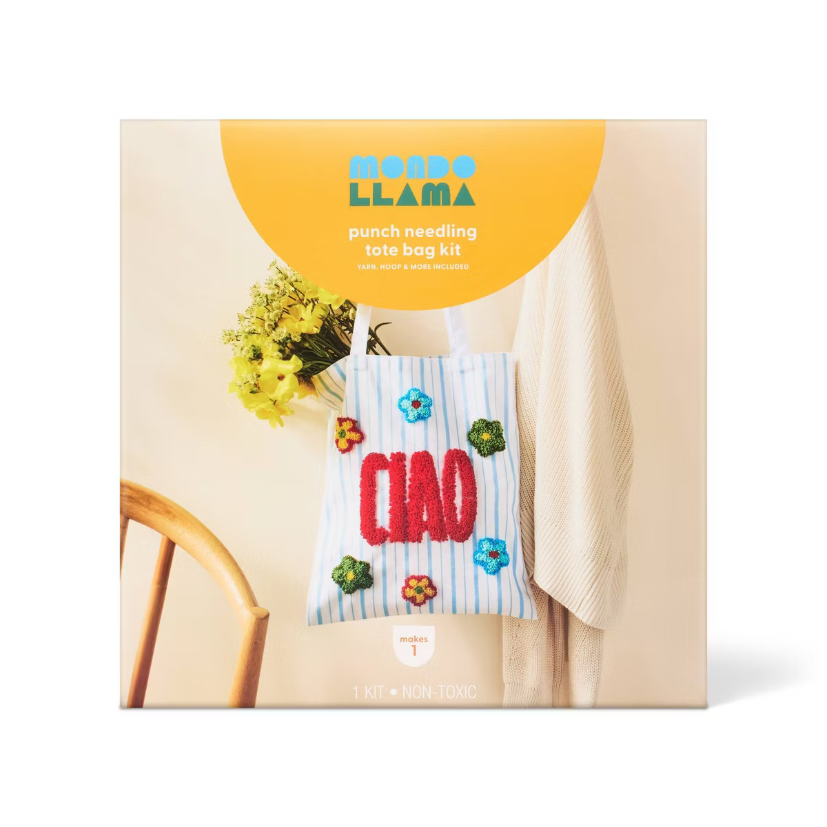 Ciao Striped Punch Needle Tote Bag - Mondo Llama™ | Target