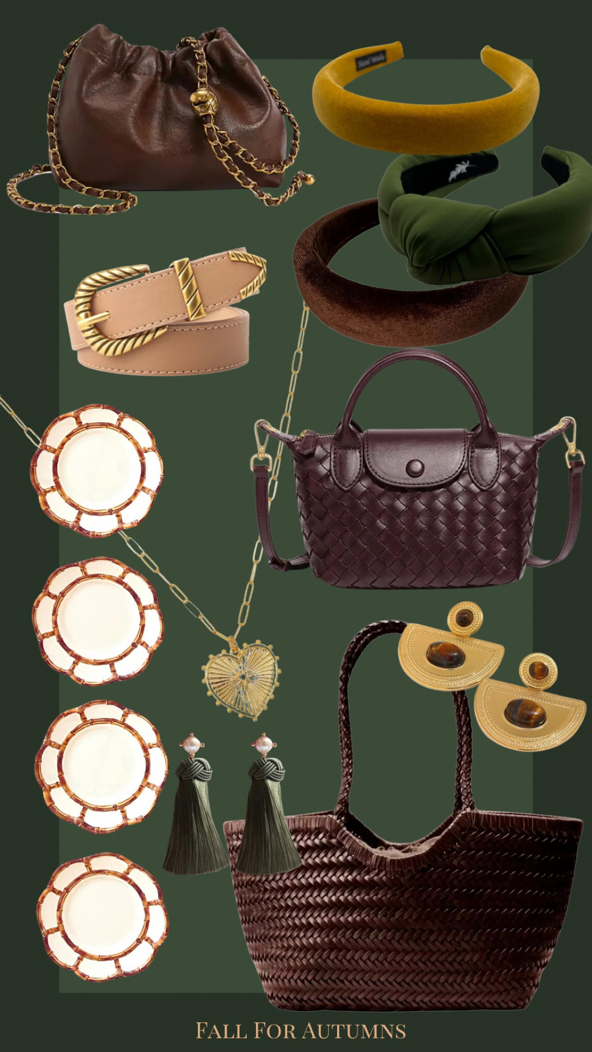 Small Business Saturday, sea Marie designs, classic style, bamboo plates, woven leather tote, brown leather crossbody, gold heart pendant, tassel earrings, autumn belt, padded headband, gifts for her, gift guide, autumn, true autumn, dark autumn, soft autumn, warm autumn, house of colour autumn, hocautumn, Black Friday, sale, gifts under $50, favorite things party, heart charm, acrylic picture fame, gold chain purse

#LTKFindsUnder100 #LTKGiftGuide #LTKFindsUnder50