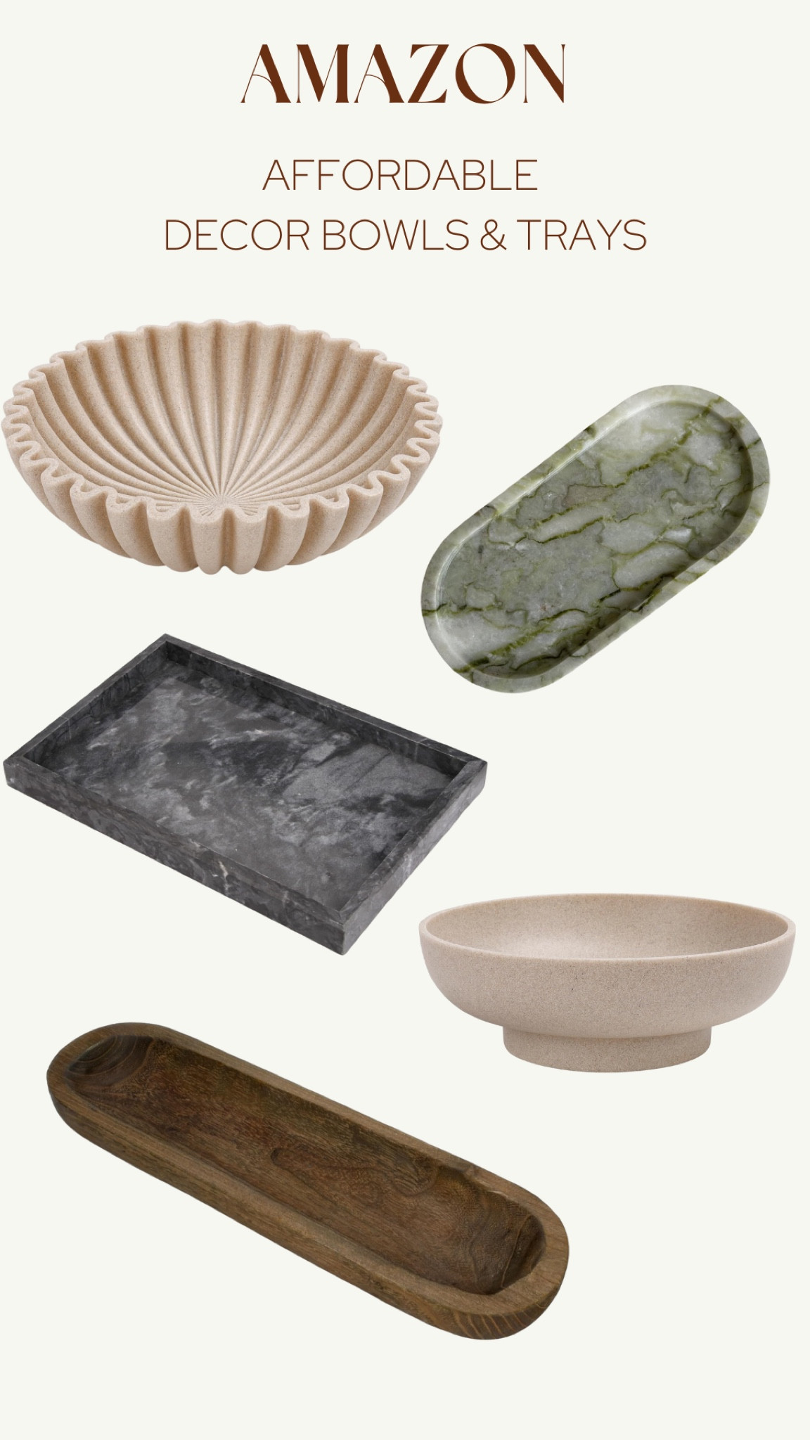 These bowls and trays are perfect for your coffee table, bathrooms or even as fruit bowls for your kitchen! Affordable and beautiful Amazon home find ✨

#LTKStyleTip #LTKHome #LTKGiftGuide