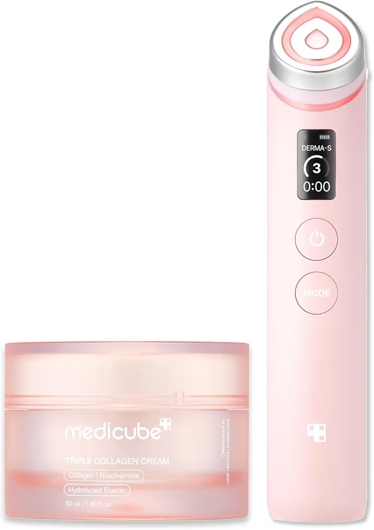 medicube Plump Up the Glow Device Duo: Booster Pro Pink and Triple Collagen Cream | For Firmer-Lo... | Amazon (US)