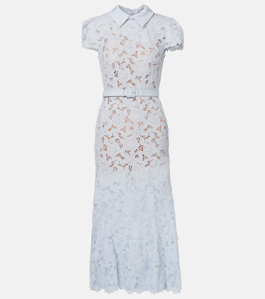 Self-Portrait Floral guipure lace midi dress | Mytheresa (US/CA)