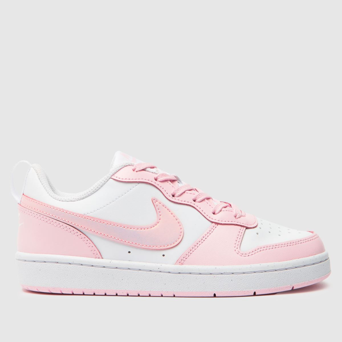 Nike white & pink court borough low 2 Girls Youth Trainers | Schuh