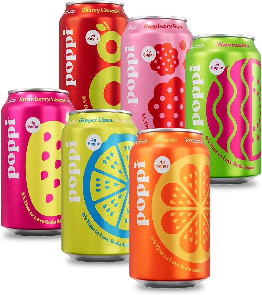 POPPI Sparkling Prebiotic Soda, Beverages w/Apple Cider Vinegar, Seltzer Water & Fruit Juice, Fun... | Amazon (US)