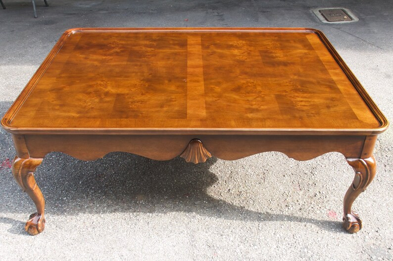 Henredon 50x40 Burl Walnut Crossband Coffee Table - Etsy | Etsy (US)
