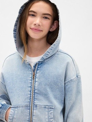 Kids Knit Denim Zip Hoodie | Gap (US)