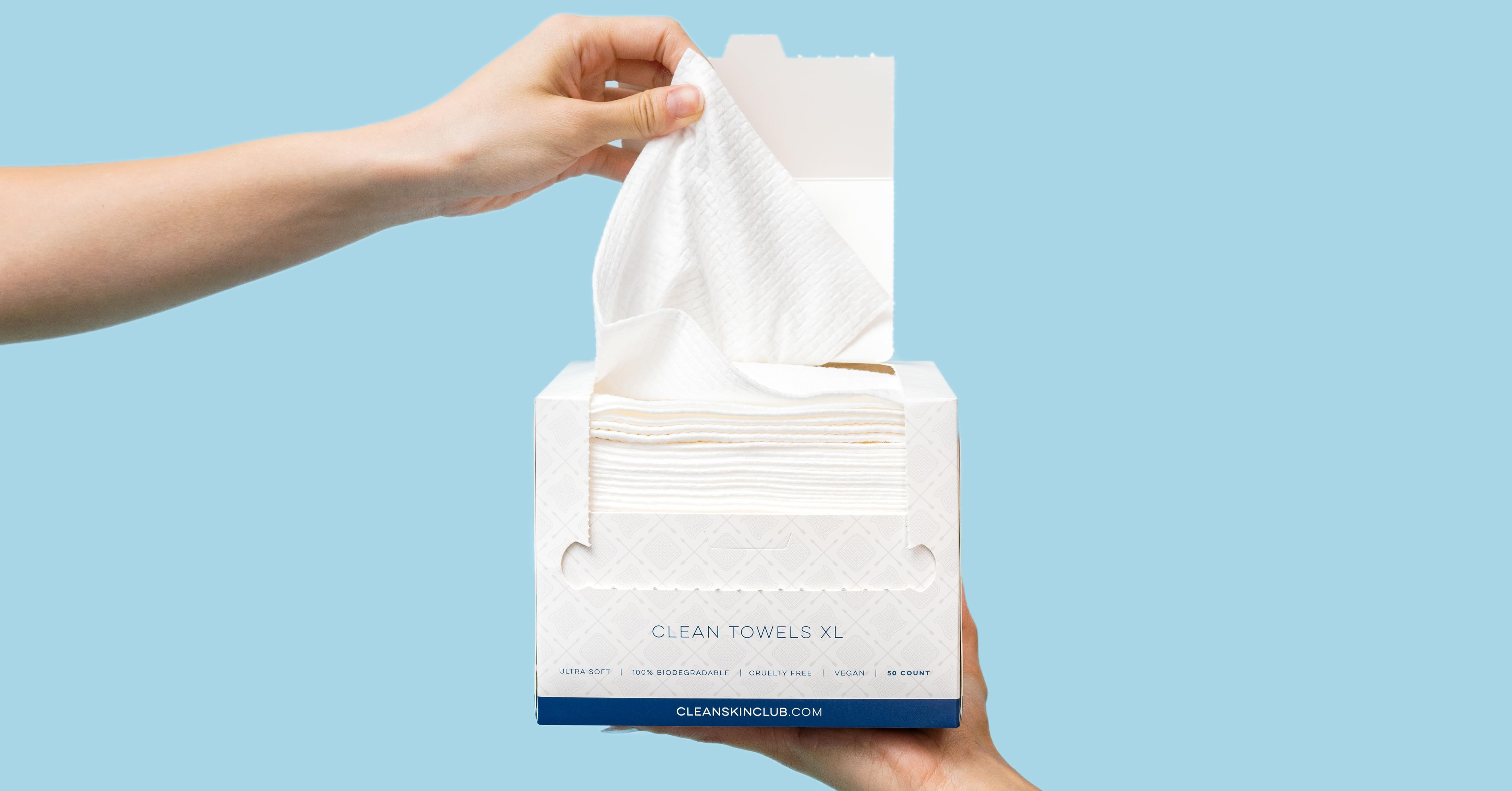 Clean Skin Club Clean Towels XL, 100% USDA Biobased Dermatologist Approved Face Towel, Disposable... | Amazon (US)