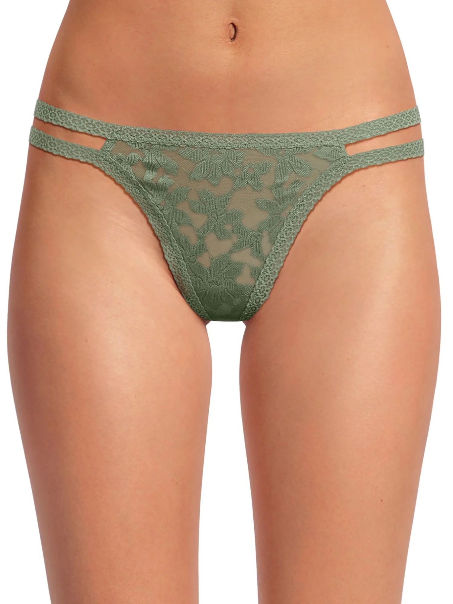 No Boundaries Strappy Lace Thong Panty, Sizes XS to XXXL | Walmart (US)