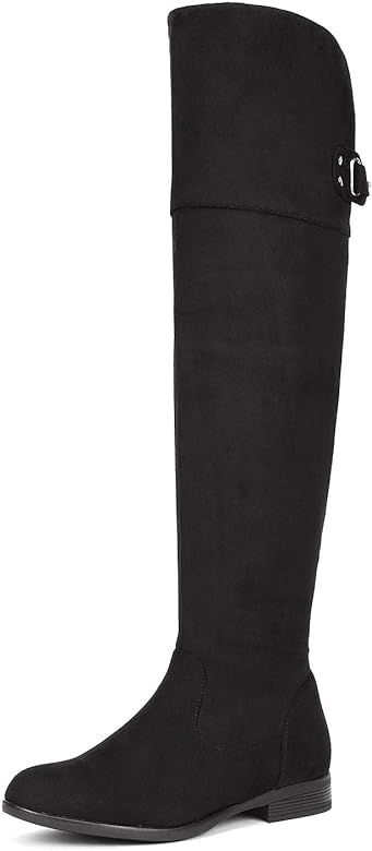 DREAM PAIRS Women's Over The Knee High Low Block Heel Riding Boots | Amazon (US)