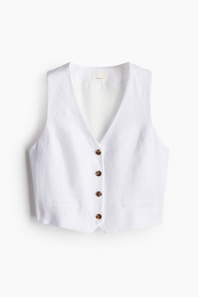 Suit waistcoat - White - Ladies | H&M GB | H&M (UK, MY, IN, SG, PH, TW, HK)
