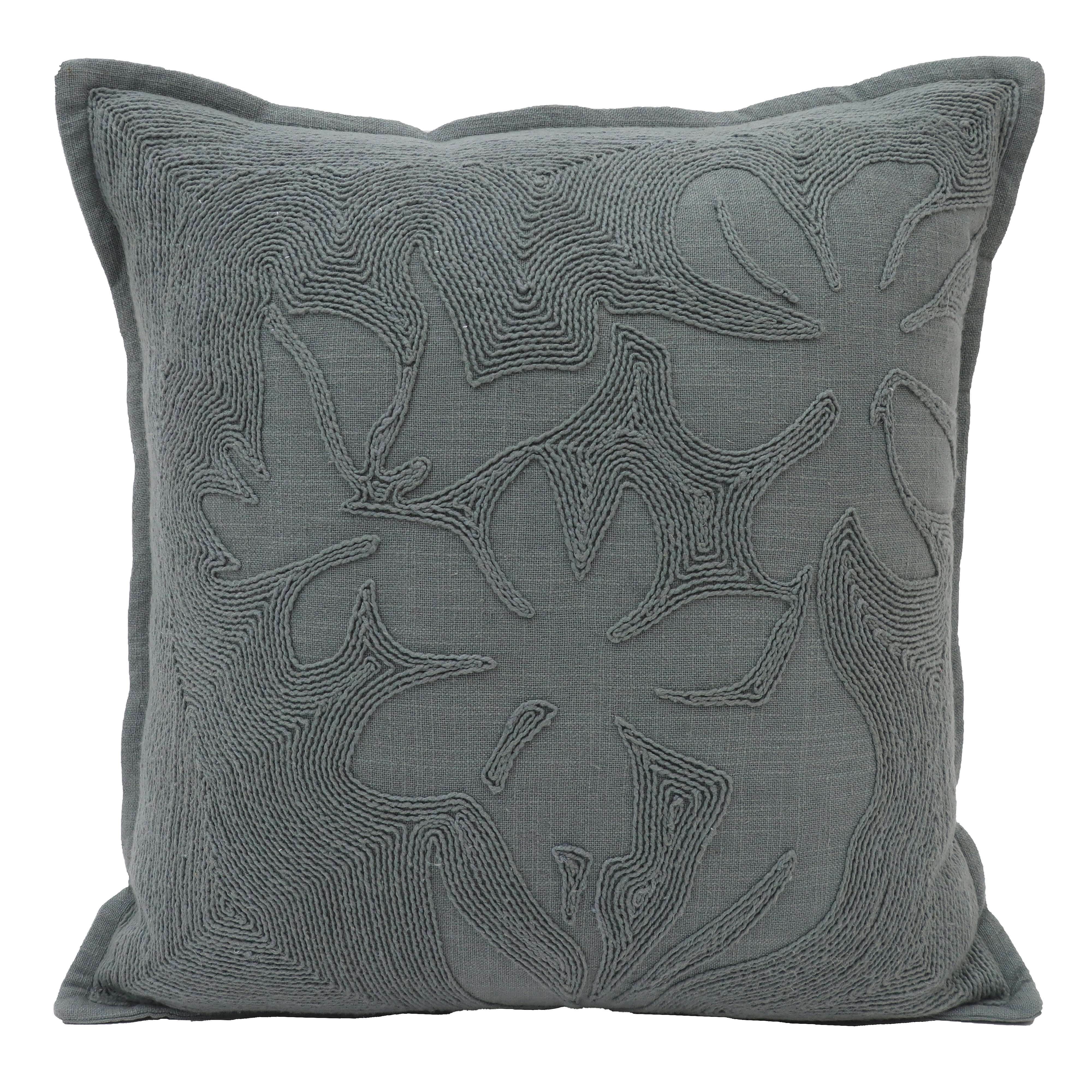 Better Homes & Gardens Sophia 18" x 18" Green Embroidered Floral Decorative Throw Pillow | Walmart (US)