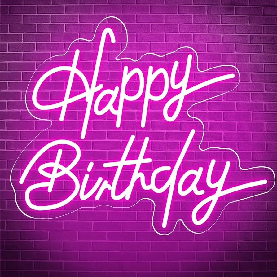 Happy Birthday Neon Signs for Wall Decor, LED Light up Signs Birthday Decor Lights, Birthday Ligh... | Amazon (US)