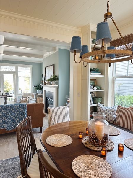 Dining room furniture - rattan chairs, slipcovered parsons chairs 

#LTKhome #LTKSeasonal #LTKstyletip