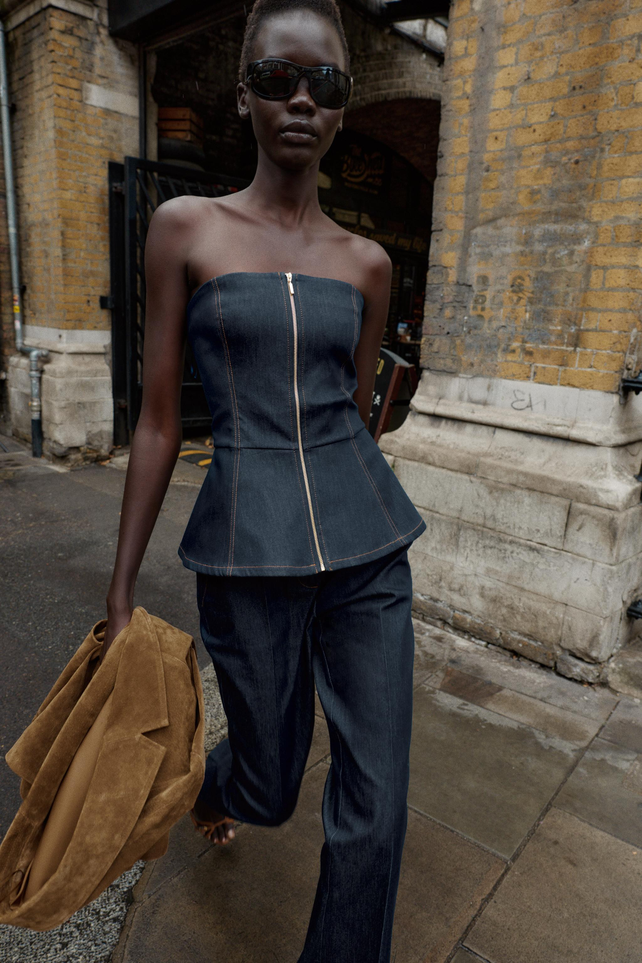 Z1975 DENIM BUSTIER TOP | Zara US