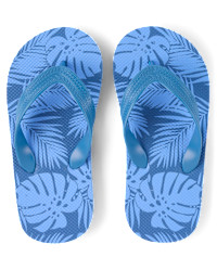 Boys Tropical Leaf Flip Flops - blue | The Children's Place