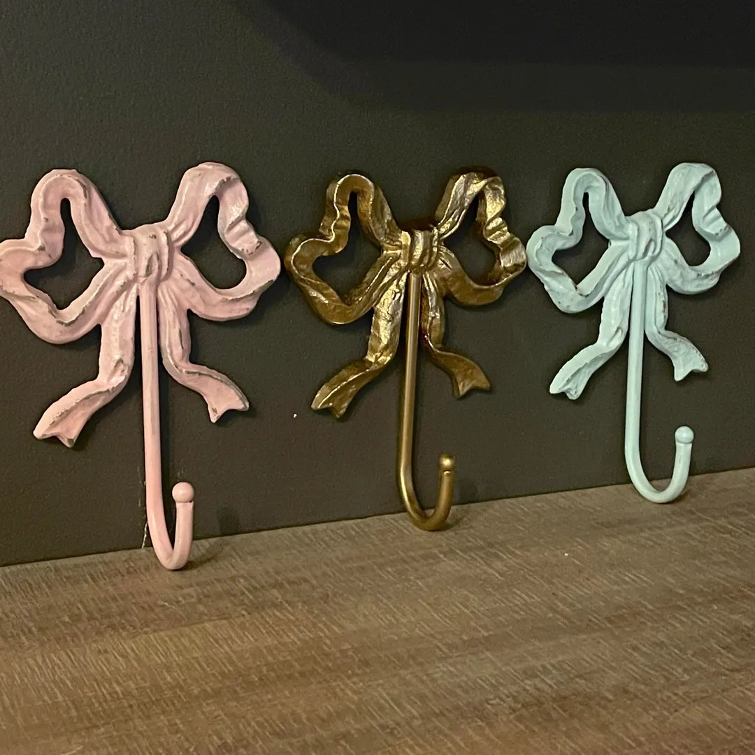 Bow Wall Hook (19 Colors) - Etsy | Etsy (US)