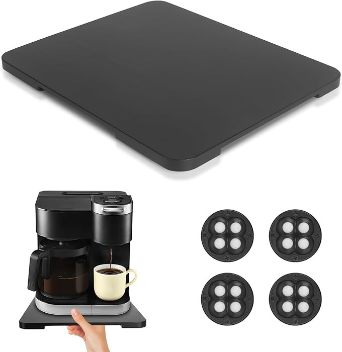 Appliance Slider 360° Rolling Tray for Coffee Maker Bamboo Coffee Pot Slider Tray Countertop Rot... | Amazon (US)