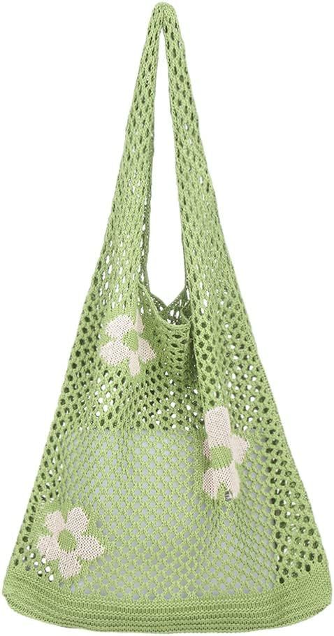 Ovida Crochet Tote Bag Mesh Beach Bag Fairycore Hobo Bag Fairy Grunge Aesthetic Shoulder Bag Y2k ... | Amazon (US)