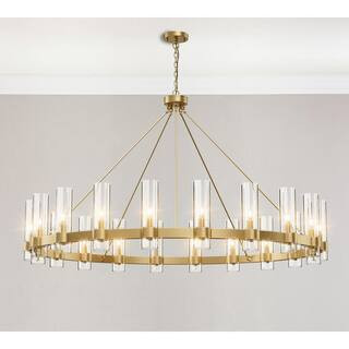 YUYI Modern Chandelier 60 in. 20-Light Gold Wagon Wheel Chandelier for Dinning Room, Kitchen Isla... | The Home Depot