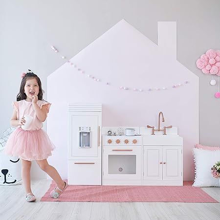 Teamson Kids - Little Chef Paris Modern Play Kitchen - White / Rose Gold | Amazon (US)