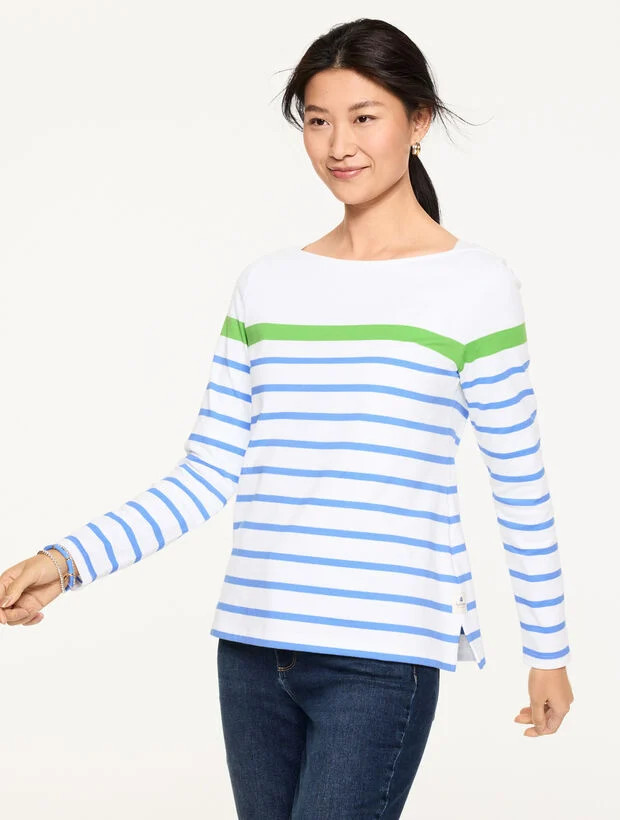 Bateau Neck Top - Oaklynn Stripe | Talbots