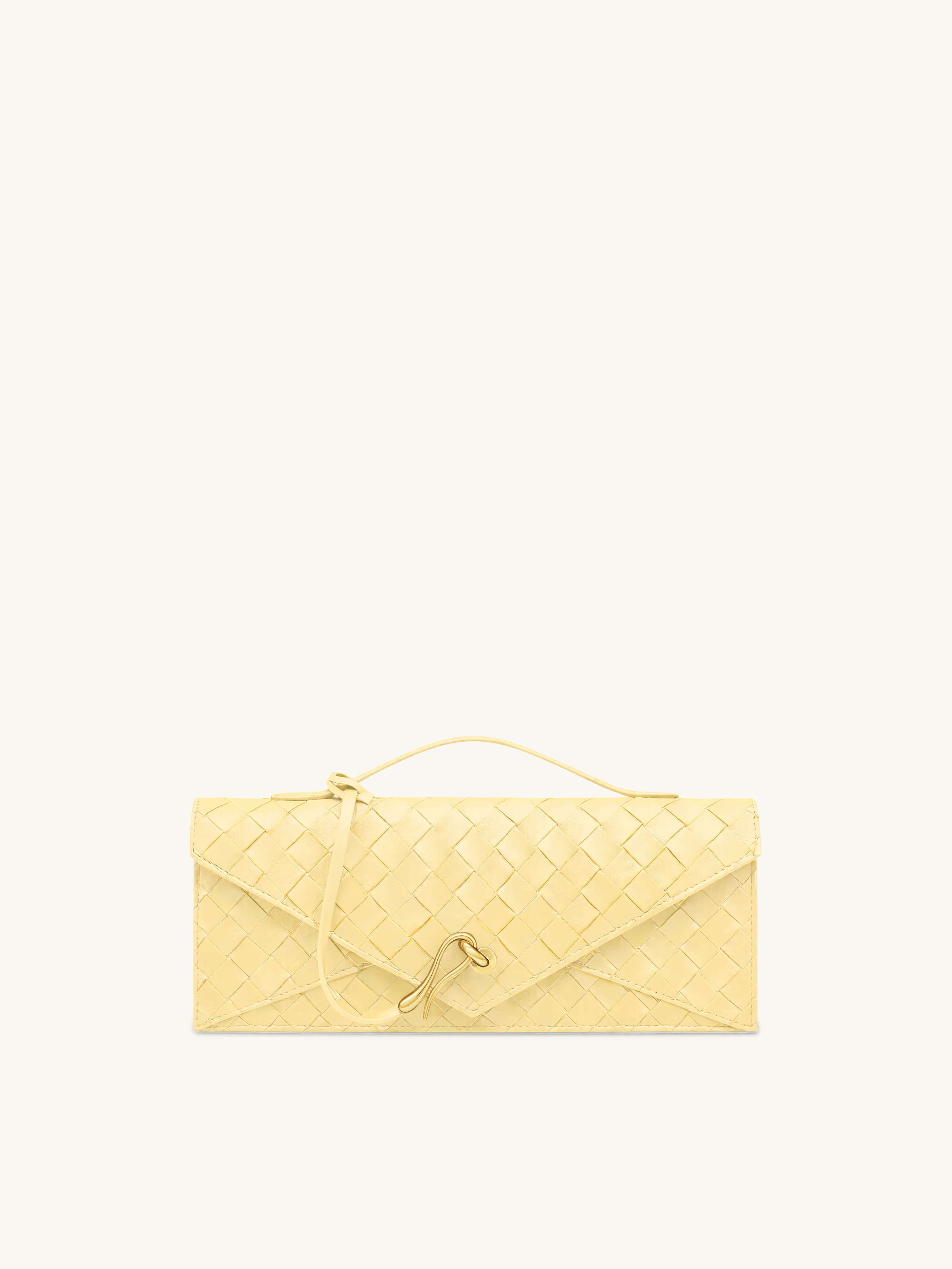 Celeste Woven Textured Envelope Top Handle Bag - Yellow | JW PEI US