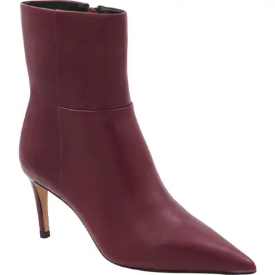 André Assous x Bre Tiesi Bria Pointed Toe Leather Bootie in Merlot Leather at Nordstrom, Size 9 | Nordstrom
