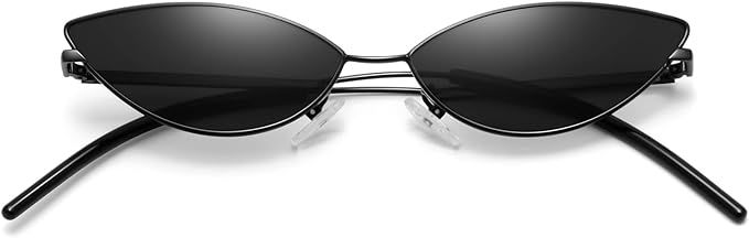 MEETSUN Retro Vintage Cat Eye Sunglasses For Women Men Narrow Small Oval Glasses Petals Shape Cur... | Amazon (US)
