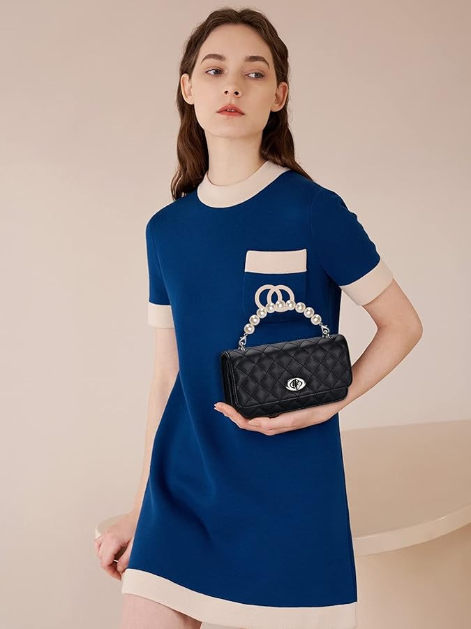 GM LIKKIE Clutch Purse for Women, Evening Envelope Quilted Wallet Bag, Crossbody Foldover Pearl W... | Amazon (US)