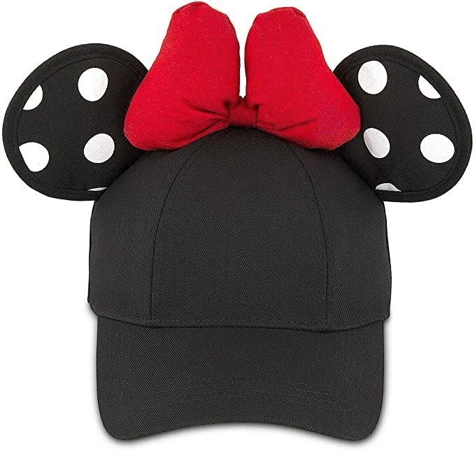 Minnie Mouse Polka Dot Ears Baseball Cap Hat with Bow for Adults Black | Amazon (US)