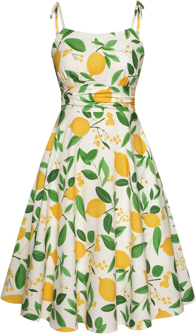 Belle Poque 2026 Summer Dress for Women Spaghetti Strap Flowy Midi Beach Sundress Vintage Wedding... | Amazon (US)