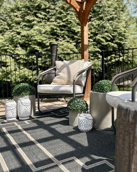 Some stills of our new outdoor conversation area by the pool. This area rug from @markandday anchored the space and defined the area. #ad

USE CODE FYA15 for an additional exclusive discount on your order. 

Some decorative touches such as ceramic lanterns, and end table, and sleek concrete planters help to complete the space and make it feel like an extension of indoor living. 

Patio design // affordable patio furniture // outdoor living ideas // pool deck 

#LTKSeasonal #LTKHome #LTKSaleAlert