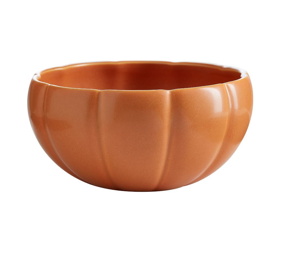 Pumpkin Shaped Stoneware Individual Bowls | Pottery Barn (US)